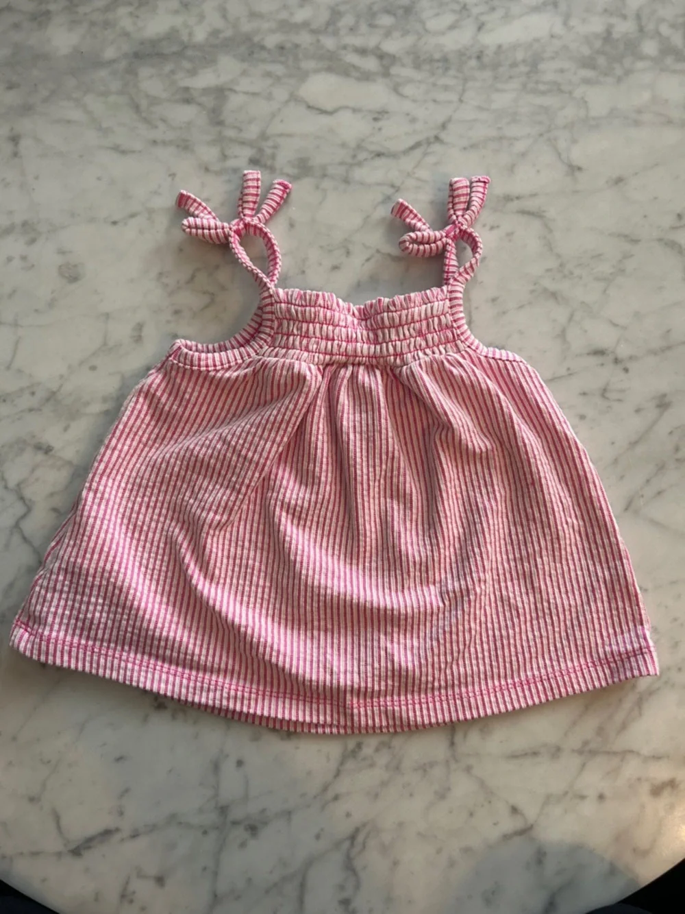GAP Pink & White Striped Tie-Shoulder Tank Top